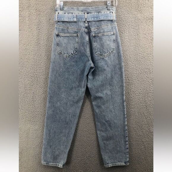 PACSUN S Vintage Blue Wash Belted Mom Jeans - Picture 2 of 7